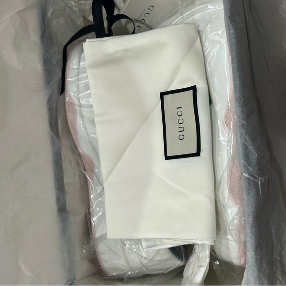 NIB Authentic Gucci Calfskin Leather Sneakers White 38 - Picture 10 of 10